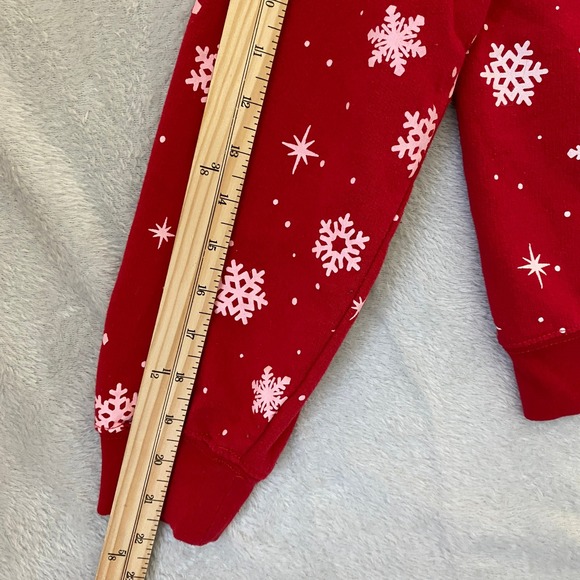 Disney Mickey & Minnie Kissmas Sweatshirt Junior Size M Red Snowflake Holiday - Picture 10 of 10